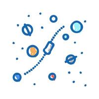 cosmic way between planets icon doodle illustration vector