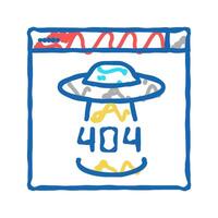 404 internet web page error icon doodle illustration vector