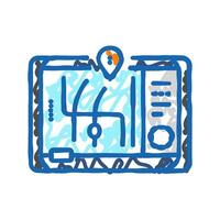 gps navigation autonomous delivery icon doodle illustration vector