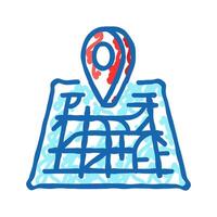 map pointer gps icon doodle illustration vector