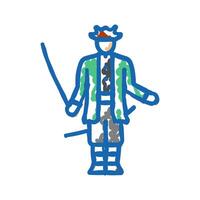 anime cosplay male icon doodle illustration vector
