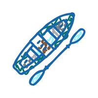 kayak boat icon doodle illustration vector