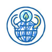global ecology and environment icon doodle illustration vector
