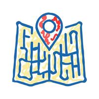 map pointer location icon doodle illustration vector