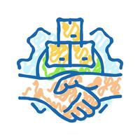 vendor relations logistic manager icon doodle illustration vector