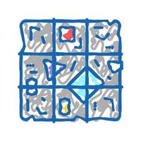 sorted garbage cube icon doodle illustration vector