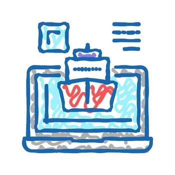 ship modeling computer program icon doodle illustration vector