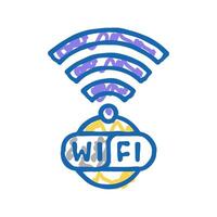 wireless wifi connection icon doodle illustration vector