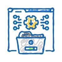 system integration analyst icon doodle illustration vector