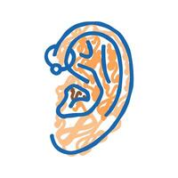 forward helix piercing earring icon doodle illustration vector