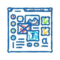 mood board ux ui design icon doodle illustration vector