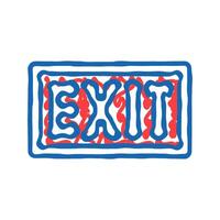 exit close icon doodle illustration vector