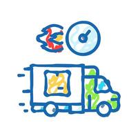 last mile delivery logistic manager icon doodle illustration vector