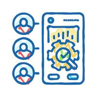 user research ux ui design icon doodle illustration vector