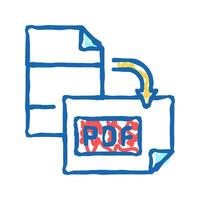 orientation pdf file icon doodle illustration vector