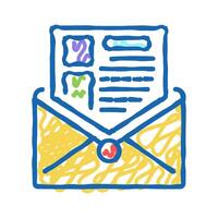 sending mail report icon doodle illustration vector