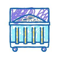 garbage container icon doodle illustration vector