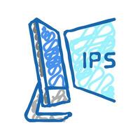 ips computer display icon doodle illustration vector
