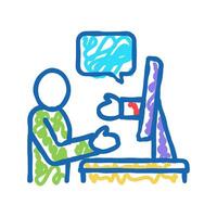 internet greeting and communication icon doodle illustration vector