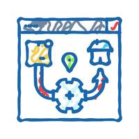ecommerce logistics logistic manager icon doodle illustration vector