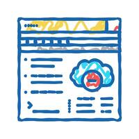 online access to cloud, or hacking account icon doodle illustration vector