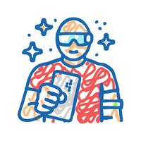 gadget geek tech enthusiast icon doodle illustration vector