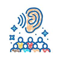 active listener business icon doodle illustration vector