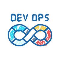 devops software icon doodle illustration vector