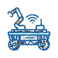 mobile robot autonomous delivery icon doodle illustration vector