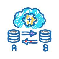 replication database icon doodle illustration vector
