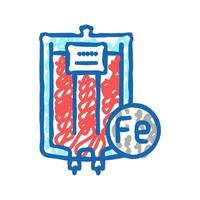 iron given through an intravenous icon doodle illustration vector