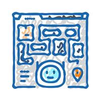 ai routing autonomous delivery icon doodle illustration vector