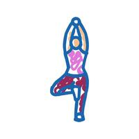 tree pose vrksasana yoga icon doodle illustration vector