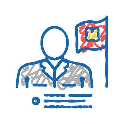 delivery company leadership icon doodle illustration