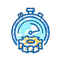 workflow optimization manufacturing engineer icon doodle illustration vector