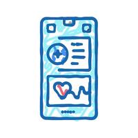 health monitoring app biomedical icon doodle illustration vector