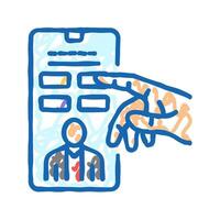 interactive content online learning platform icon doodle illustration vector