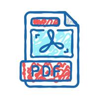 pdf file format document icon doodle illustration vector