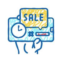 discount sale card ephemeral icon doodle illustration vector