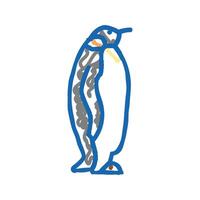 penguin bird in zoo icon doodle illustration vector