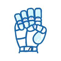 fist robot hand gesture icon doodle illustration vector