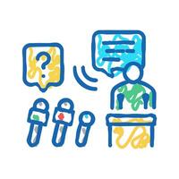 interview pr icon doodle illustration vector
