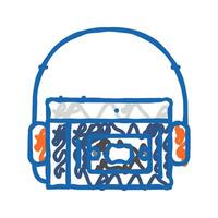 cassette audio player icon doodle illustration vector