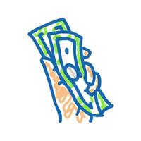 exchange money hand icon doodle illustration vector