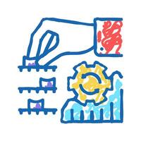 analyzing and optimization icon doodle illustration vector