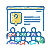 tasks for discussion on forum icon doodle illustration vector