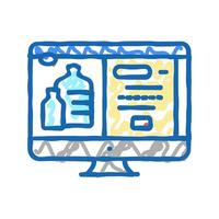 web site for ordering water in internet online icon doodle illustration vector