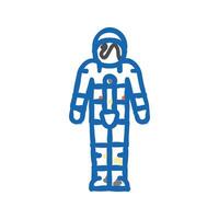 spacesuit space exploration icon doodle illustration vector