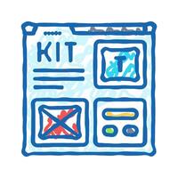 ui kit ux design icon doodle illustration vector