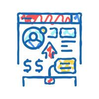 internet purchases icon doodle illustration vector